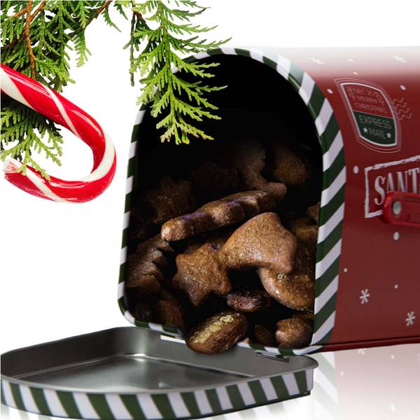Keksdose Weihnachten Mailbox 2er Rot - Metall - 10 x 10 x 16 cm