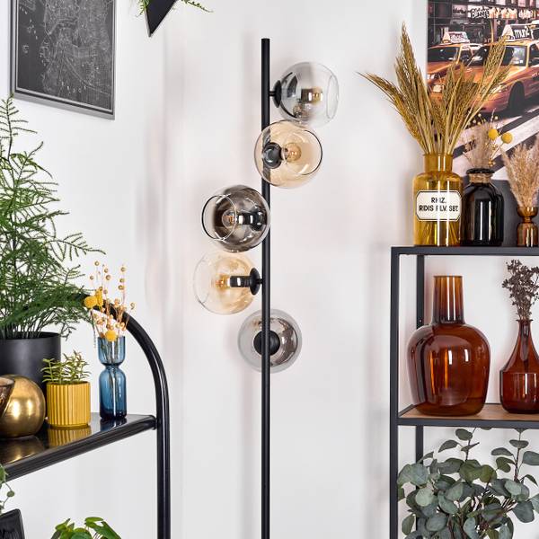 Stehlampe Cesaro Braun - Grau - Metall - 17 x 160 x 83 cm