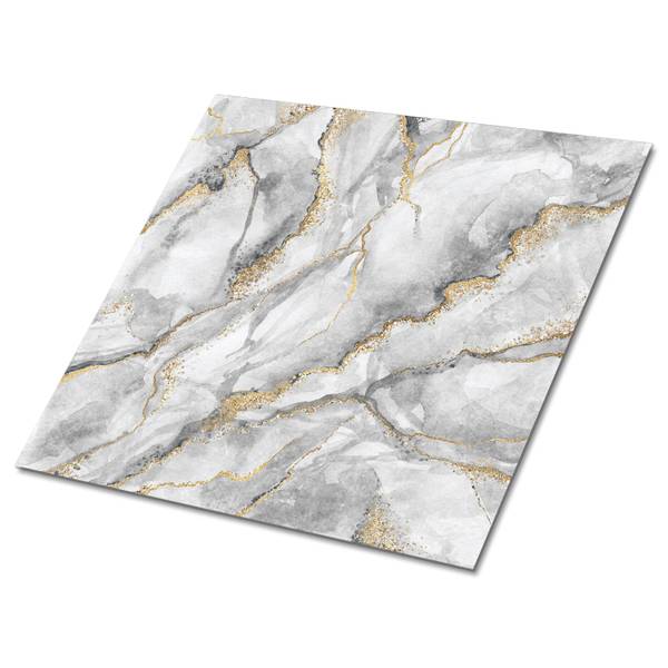 Zelfklevende Tegels MarmoT set van 9 grijs - polyester-PVC - 30 x 30 x 0 cm
