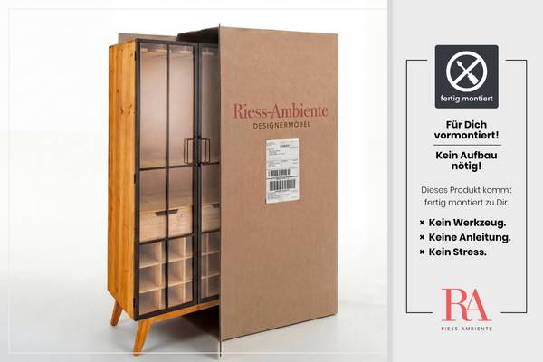 Vitrine SEVEN SEAS Braun - Massivholz - 60 x 150 x 34 cm