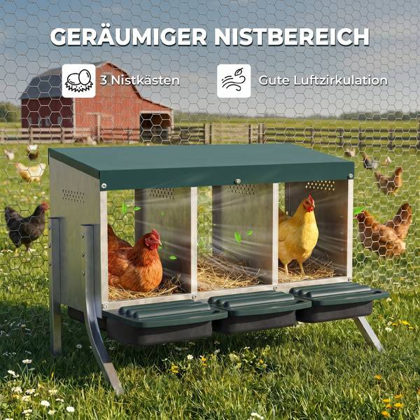 Legenester für Hühner D51-577V00SR Silber - Metall - 55 x 61 x 84 cm