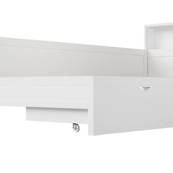 Holz-Plattformbett Selene Ⅰ Weiß - Holzwerkstoff - 225 x 82 x 315 cm