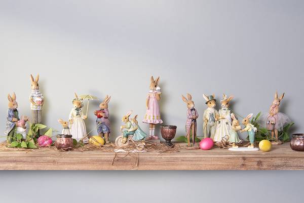 Figur Kaninchen DekoEaster-Conner Braun - Kunststoff - 8 x 28 x 9 cm