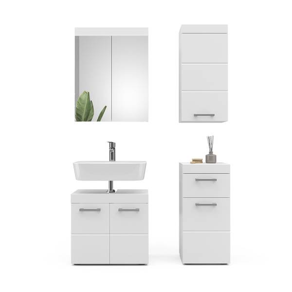 Meubles bain Luna 38782 lot de 4 Blanc pur