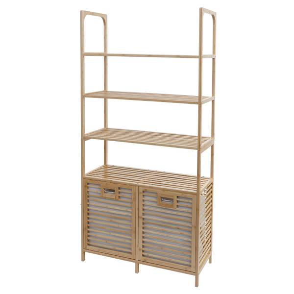Badezimmerschrank N83 Braun - Bambus - 81 x 168 x 33 cm