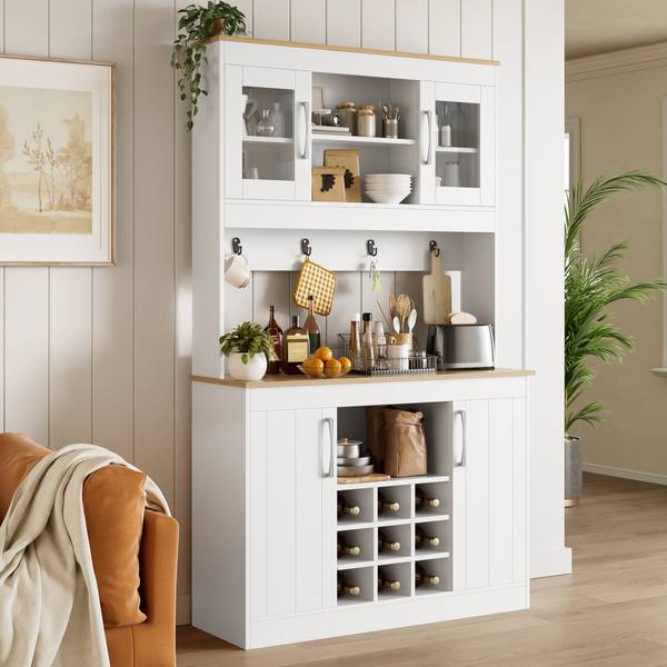 Sideboard Eurynom Ⅶ Marron - Blanc - Bois manufacturé - 106 x 175 x 39 cm