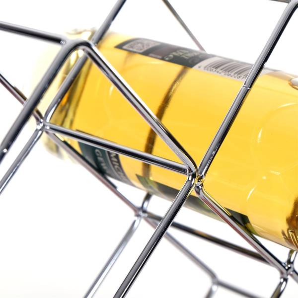 Flaschenhalter QUADRAT Silber - Metall - 25 x 38 x 10 cm