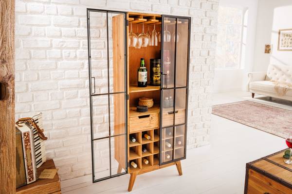 Vitrine SEVEN SEAS Braun - Massivholz - 60 x 150 x 34 cm