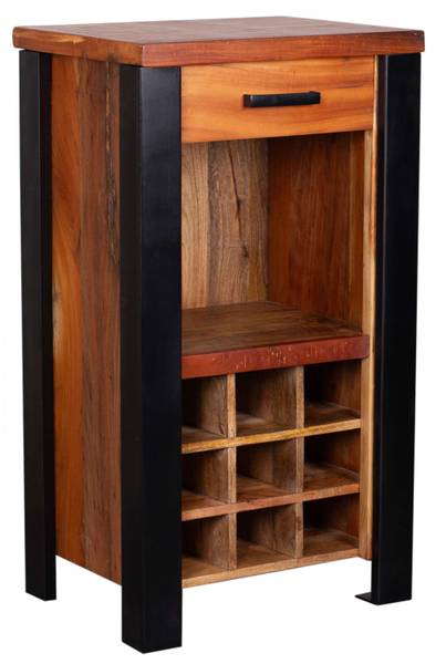 Weinschrank Venosa Braun - Mango - Eisen - 56 x 102 x 45 cm