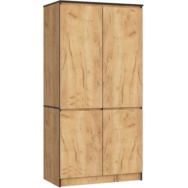 Kleiderschrank S90 4T CLP Eiche Schwarzbraun Dekor