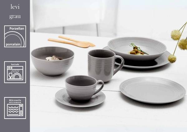 Speiseteller Levi 6er Set Grau
