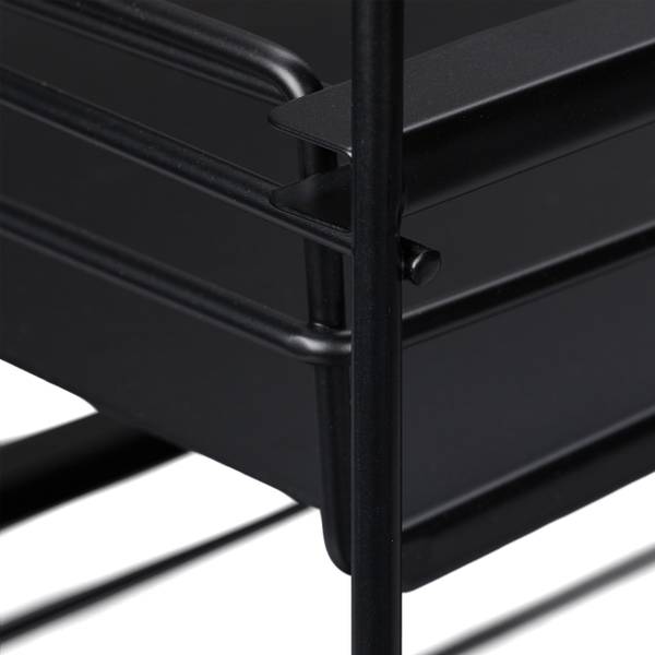 Schubladenregal mit 2 Körben Schwarz - Stahl - 25 x 40 x 41 cm