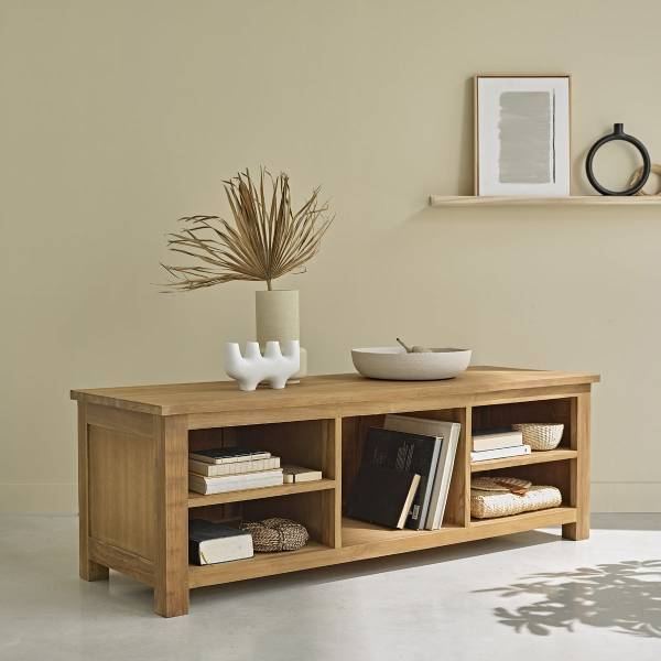 TV-Möbel BOSTON Beige - Massivholz - 150 x 50 x 150 cm