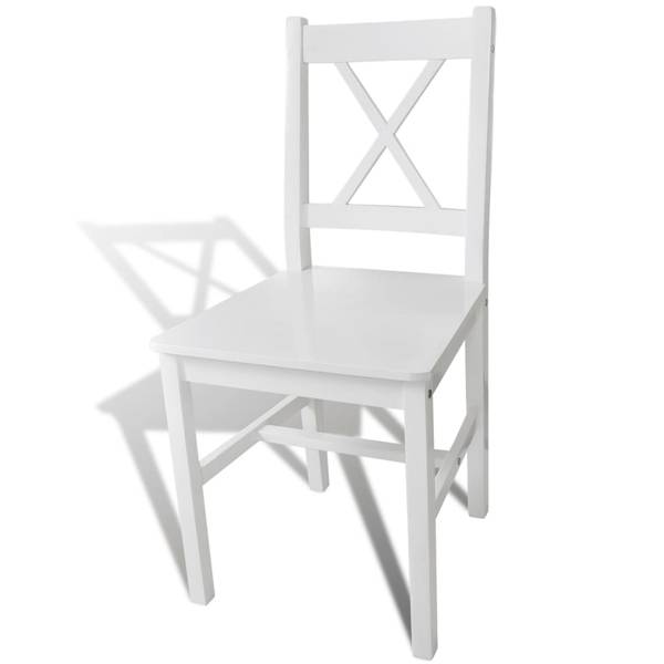 Esszimmerstuhl 241510 2er Set Weiß - Kiefer - 58 x 108 x 63 cm