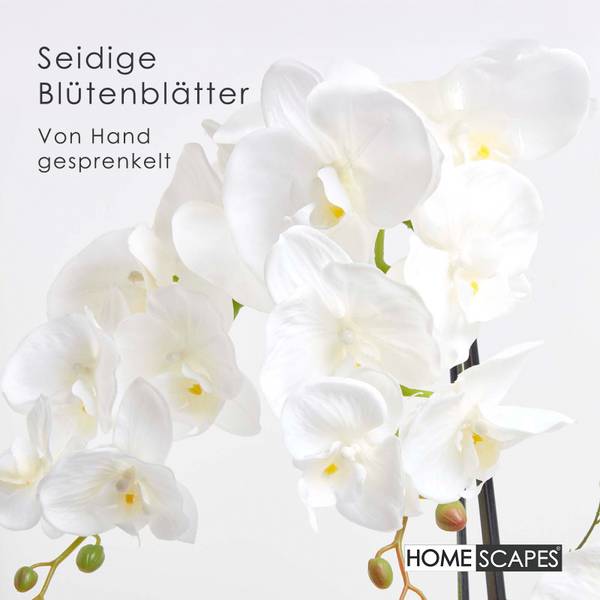 Kunstblume Phalaenopsis-Orchidee Weiß - Polyester - 48 x 82 x 82 cm