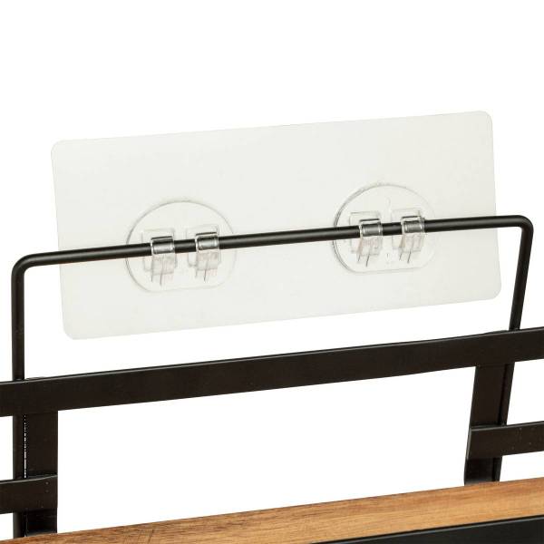 Regal BLACKACIA Schwarz - Stein - 10 x 30 x 25 cm