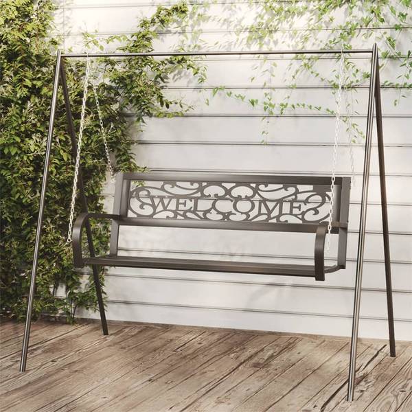 Hollywoodschaukel 317143 Schwarz - Stahl - 125 x 42 x 54 cm