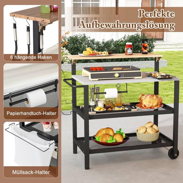 Grillwagen ZB34250DE Schwarz - Metall - 55 x 130 x 116 cm