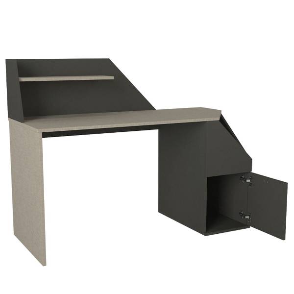 Schreibtisch Gusto Grau Anthrazit Grau - Holzwerkstoff - 140 x 174 x 60 cm