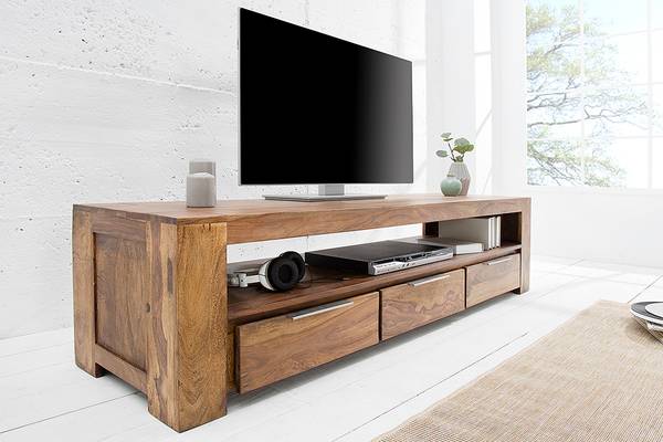 TV-Board MAKASSAR Braun - Sheesham - 170 x 45 x 45 cm