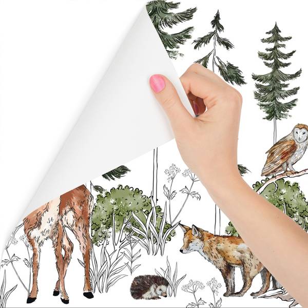 Papier Peint ANIMAUX Arbres Plantes 90 x 60 x 60 cm