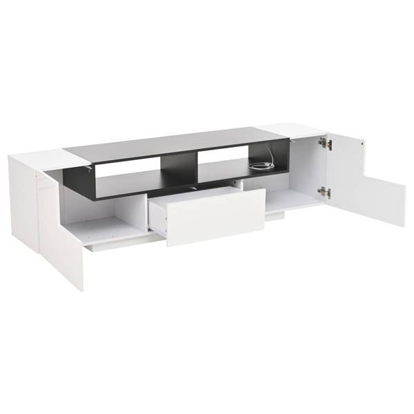 Meuble TV Ourea Ⅰ Blanc - Bois manufacturé - 40 x 48 x 180 cm