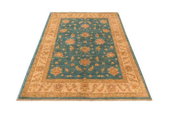 Tapis Ziegler LII Bleu - Laine - 123 x 1 x 187 cm