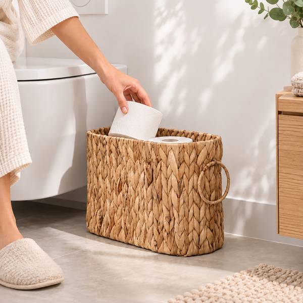 Toilettenpapier Aufbewahrung 6 Rollen Braun - Rattan - 40 x 25 x 17 cm