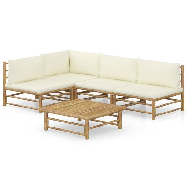 Salon de jardin 3009675-7 (lot de 5) Blanc - Polyester - 65 x 30 x 65 cm