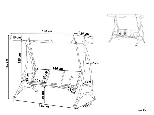Gartenschaukel BOGART Dunkelgrau - Grau
