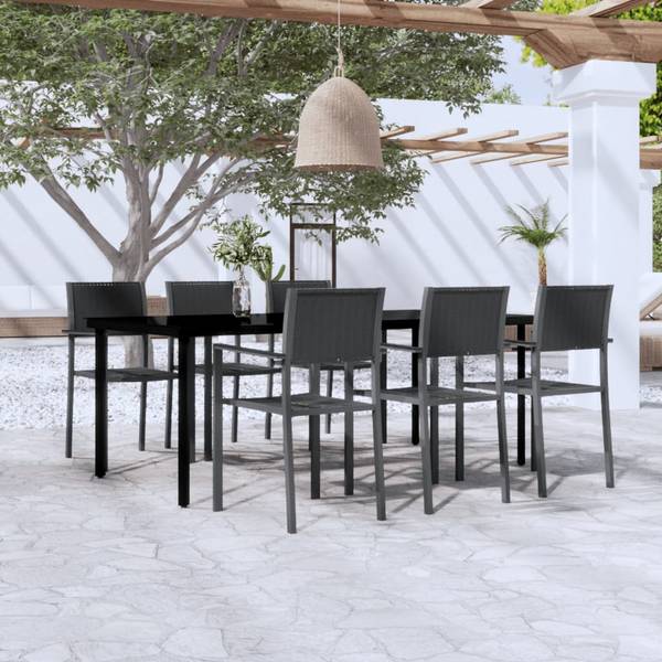 Salle à manger 3013401-3 (lot de 7) Noir - Nombre de pièces dans le lot : 7