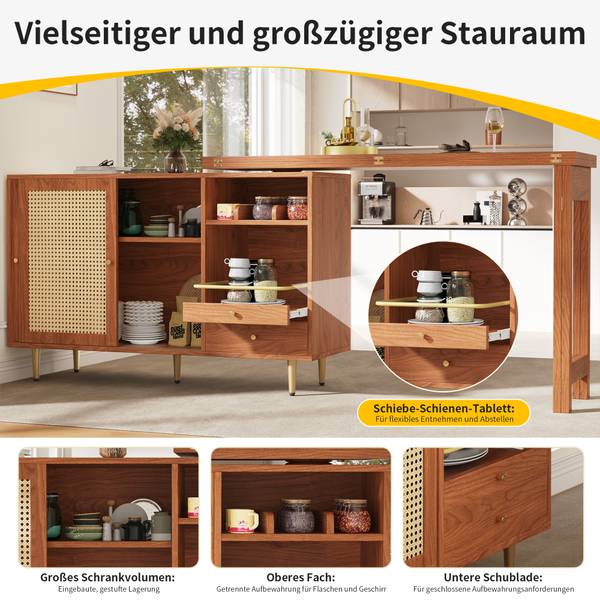 Esstisch lelantos Ⅰ Braun - Holzwerkstoff - 80 x 76 x 187 cm