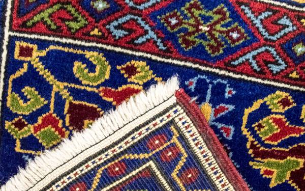 Handgeknüpft Kurzflorteppiche Blau - Wolle - 56 x 1 x 97 cm