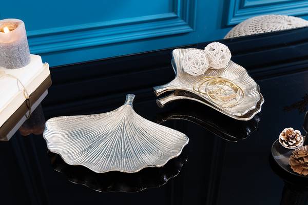 Schalen GINKGO  3er Set Silber