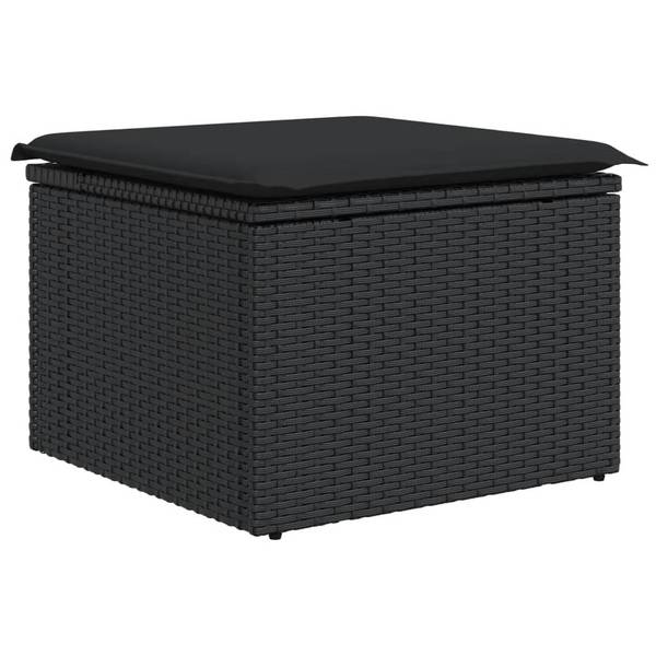 Garten-Lounge-Set 3035659-2 8-teilig Schwarz - Polyrattan - 62 x 69 x 62 cm