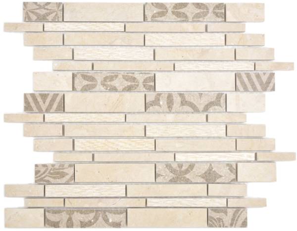 Mosaikfliesen MTS 27B A01 Beige - Stein - 27 x 27 x 27 cm