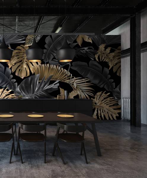 Panorama-Tapete Guyana Gold Gold - Papier - 384 x 300 x 384 cm