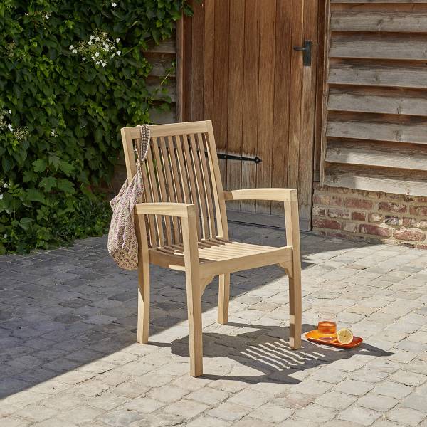 Gartensessel MALTE Beige - Massivholz - 54 x 92 x 52 cm