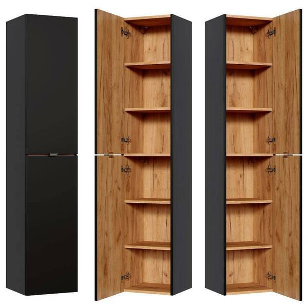 Badmöbel-Set TOSKANA-56-152 3er-Set Grau - Holzwerkstoff - 135 x 190 x 46 cm