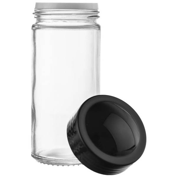 Gewürzständer mit Gläsern 17-tlg. Set Schwarz - Glas - Metall - Massivholz - 18 x 29 x 18 cm