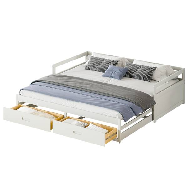 Slaapbank Woody Ⅱ wit - grenenhout - 184 x 60 x 205 cm