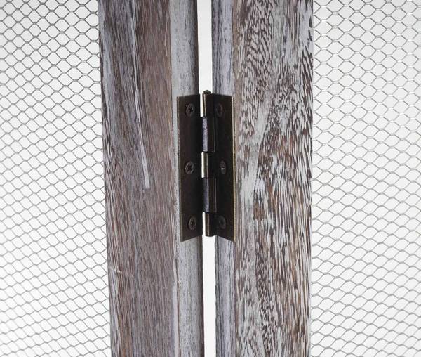 Paravent M66 bruin - grijs - paulownia - 180 x 170 x 22 cm