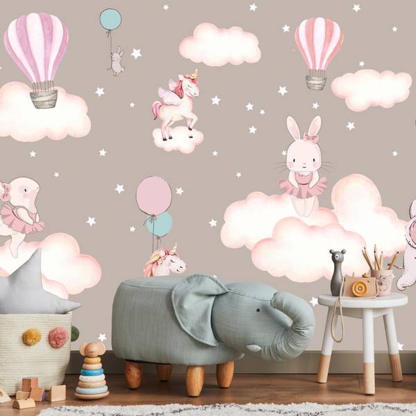 Vlies-Fotobehang DIEREN Wolken Sterren 368 x 254 x 254 cm