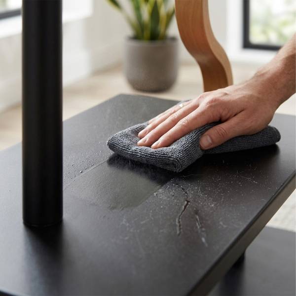 Salontafel met glasplaat zwart - bruin - staal - 60 x 50 x 30 cm