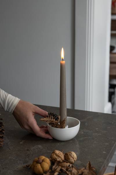 Kerzenhalter LIDATORP Weiß - Keramik - 10 x 5 x 10 cm