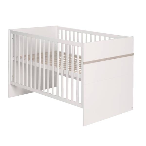 Babybett Komplettset Moritz 3-teilig Weiß - Holzwerkstoff - 76 x 81 x 142 cm