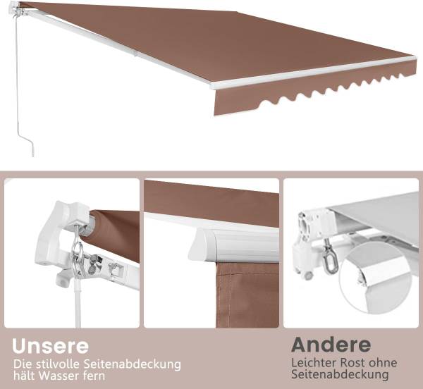 Markise ZB33424ORDE Braun - Metall - 300 x 300 x 360 cm