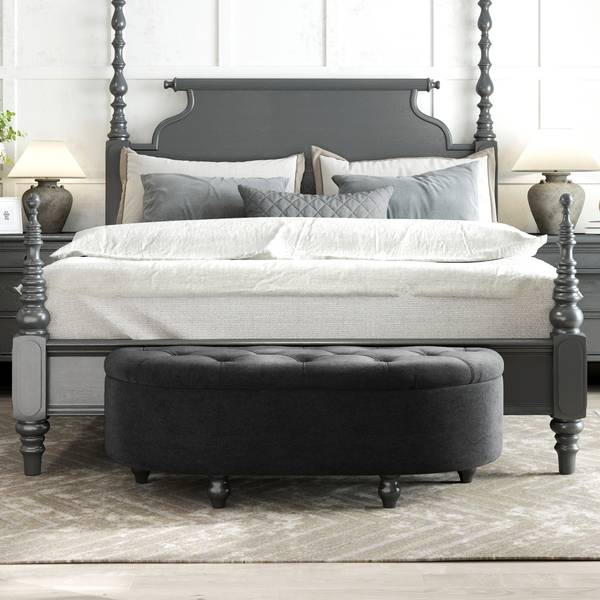 Sitzbank 831-410V00CG Schwarz - Samt - 46 x 42 x 120 cm