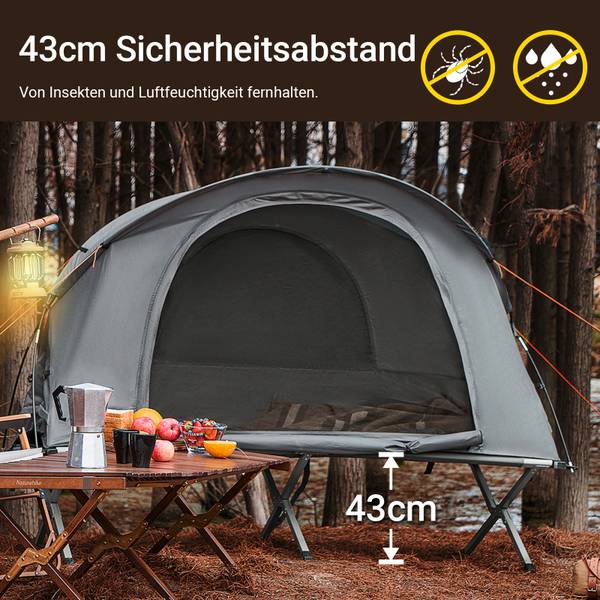 Campingzelt OGS60-HG Grau - Metall - Textil - 194 x 147 x 87 cm