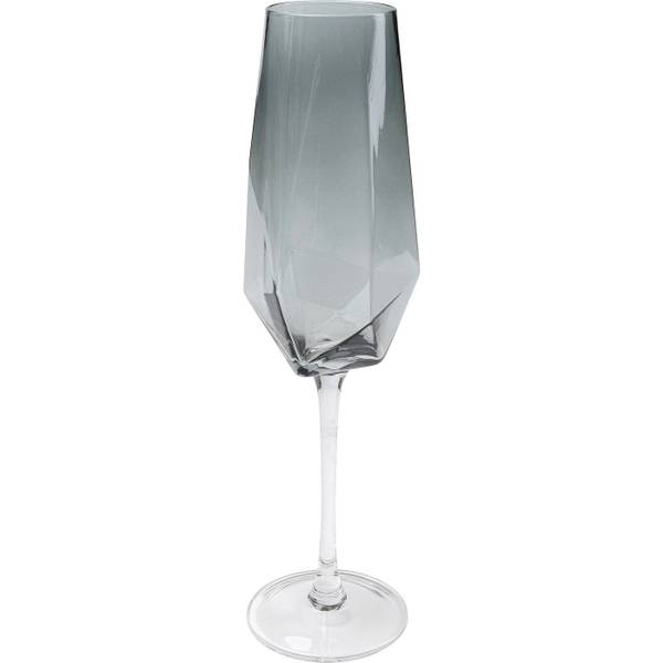Sektglas Diamond Smoke Grau - Glas - 8 x 28 x 8 cm